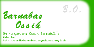 barnabas ossik business card